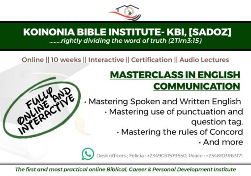 masterclass on English communications